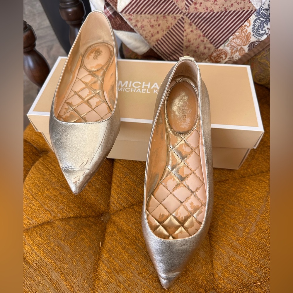 Michael Kors Arianna Flat Metallic Leather 8.5